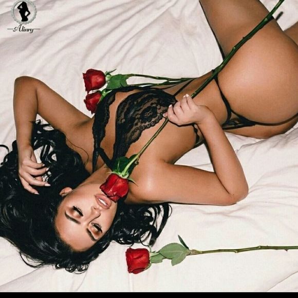 Other - New black lingerie hot  women black rose lace Tedd